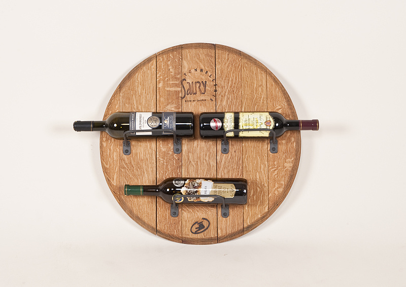 Dubový držák na 3 lahve vína - Saury