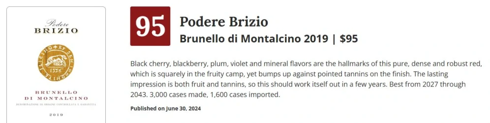 Brunello di Montalcino DOCG 2019 - Podere Brizio, 0.75l